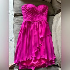 Fuchsia wedding guest short dress
